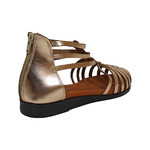 Box Strappy Leather Sandals - Gold