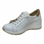 Δερμάτινα παπούτσια casual με σφήνα Fiore - Λευκό