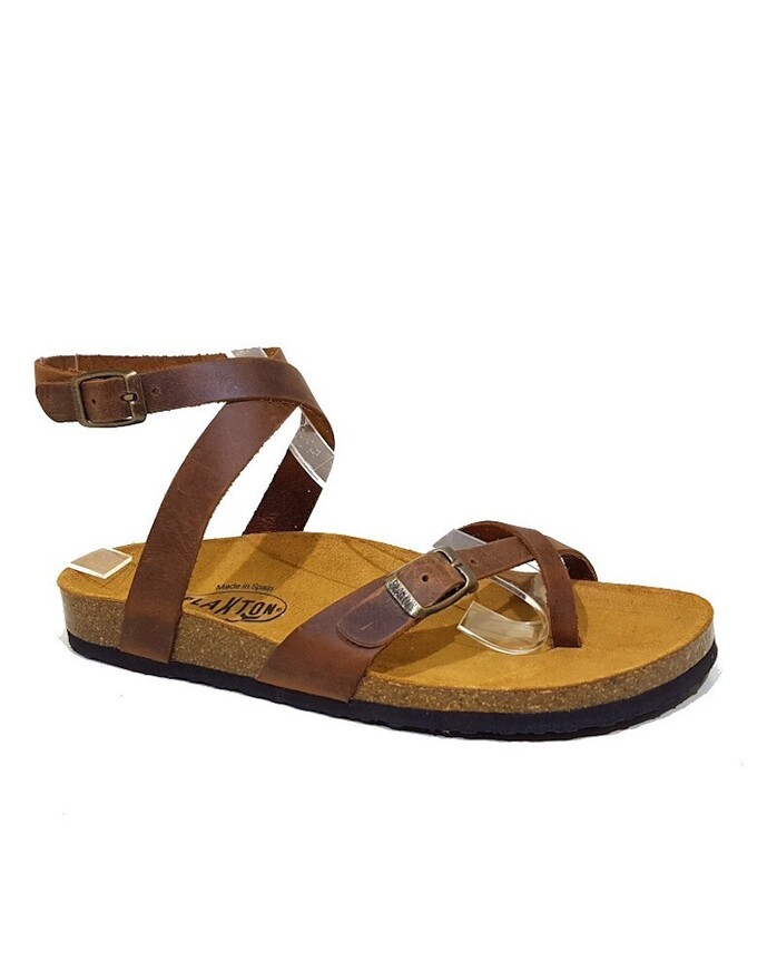 Leather sandals Plakton 101204 - Brown