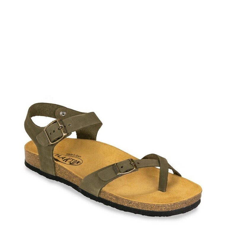 Leather sandals Plakton 101016 - Khaki