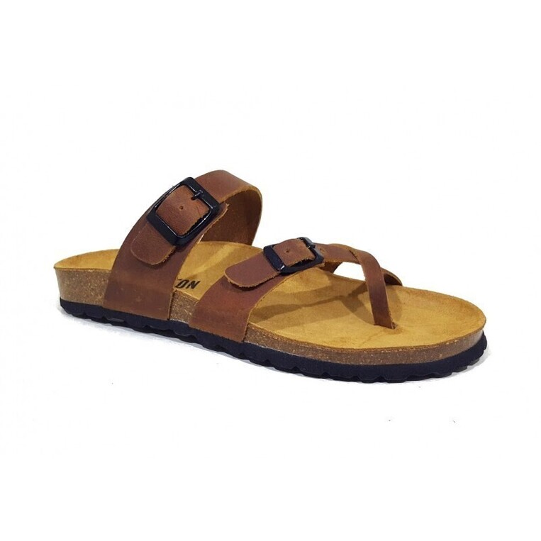 Leather sandals Plakton 181032 - Brown