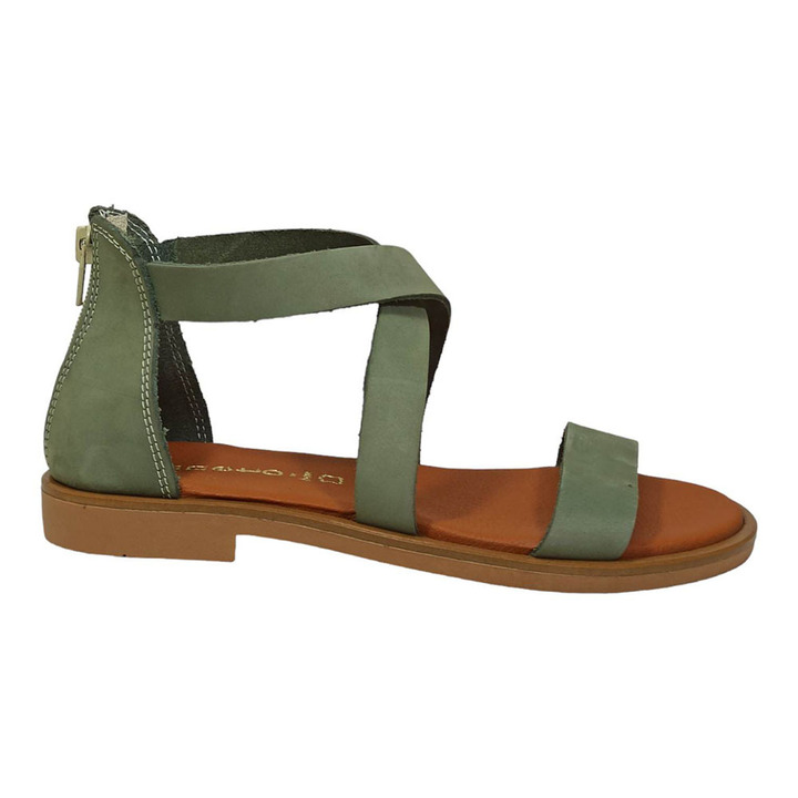 Box leather sandals - Green
