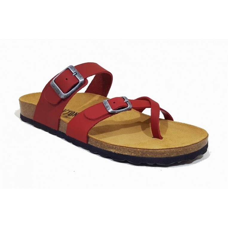 Leather sandals Plakton 101032 - Red