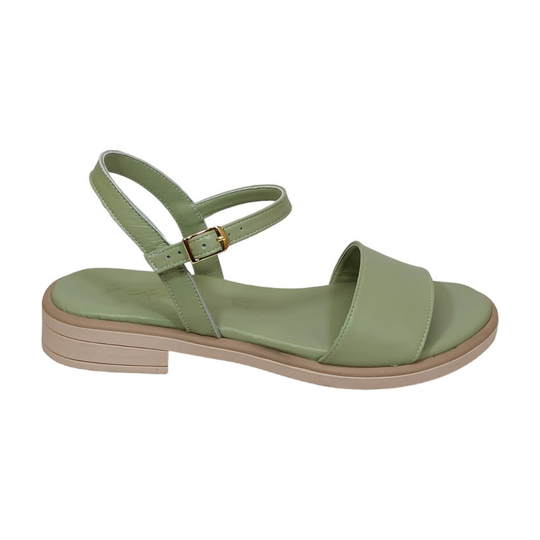 Leather sandals Fiore - Olive green