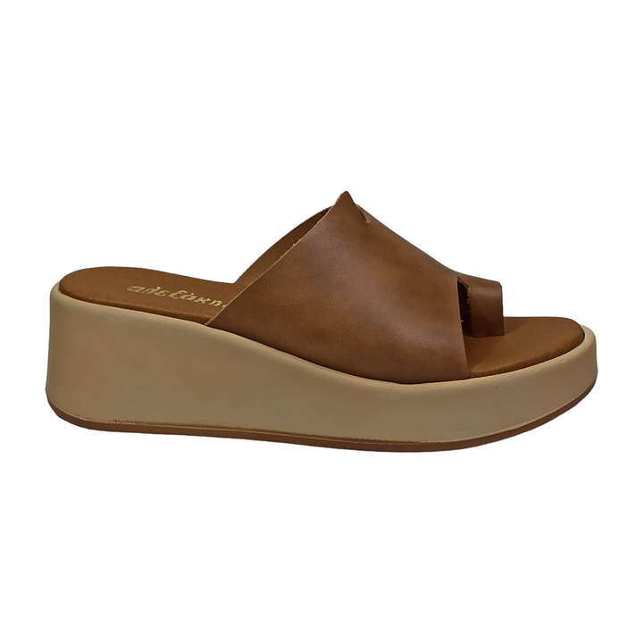 Δερμάτινα flatforms Alexakis - Καφέ