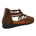 Box Strappy Leather Sandals - Brown